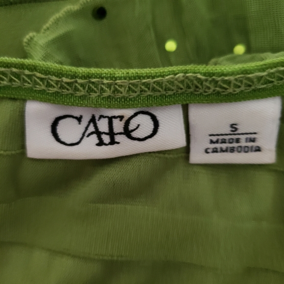 Cato green ruffled top with sequins size Small - Picture 3 of 7